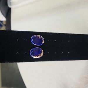 Vintage brilliant blue and gold tone earrings